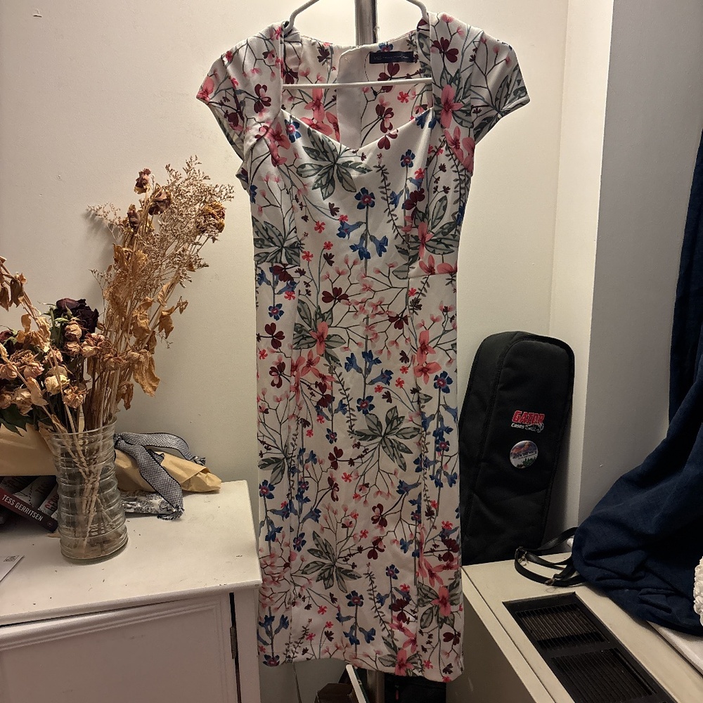 M&S white dress with flowers